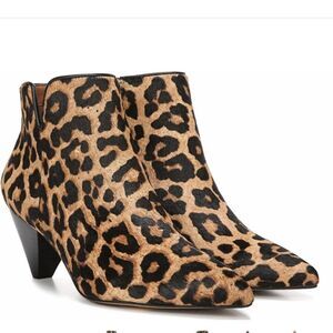 NEW Franco Sarto Calf Hair Leopard Booties NWOT